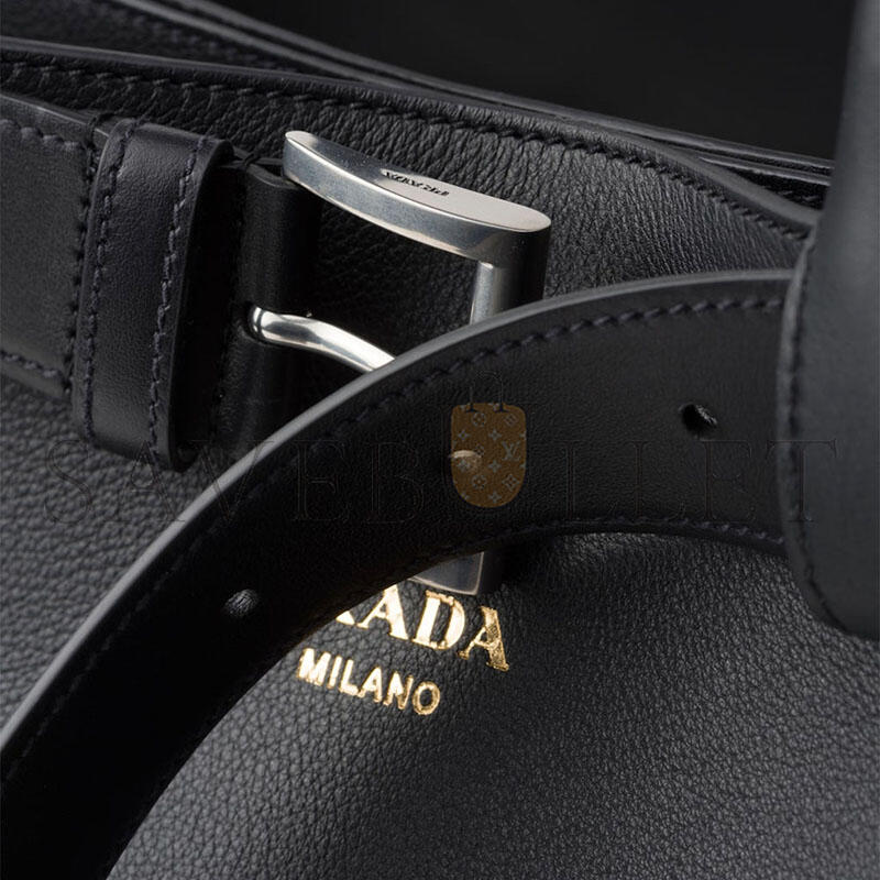 Pra*a buckle leather bag with belt 2vg126 (48*34*18cm)